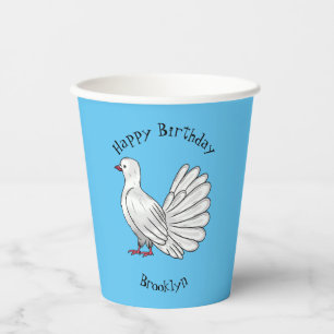 Gobelets En Papier Illustration de dessin d'oiseau pigeon sauvage