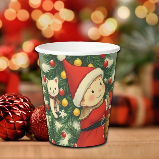 Gobelets En Papier Illustration de Noël vintage (Créateur téléchargé)