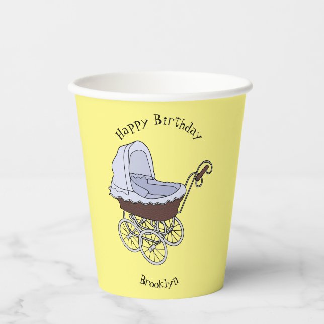 Gobelets En Papier Illustration de poussette (Recto)