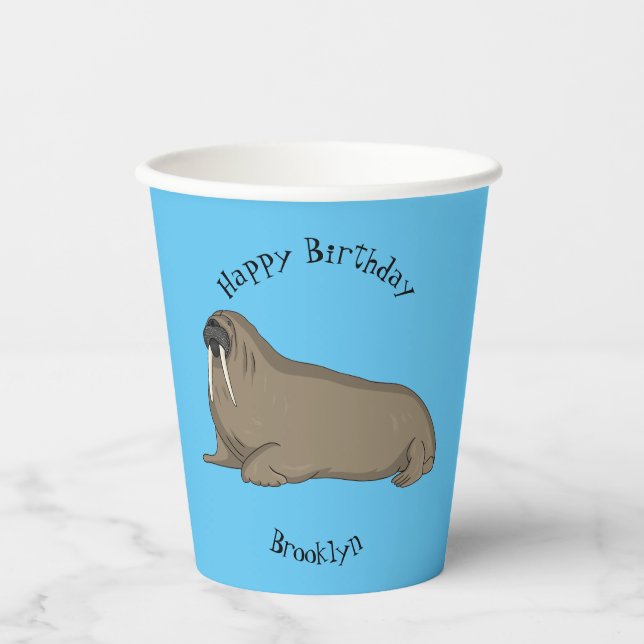 Gobelets En Papier Illustration de Walrus (Recto)