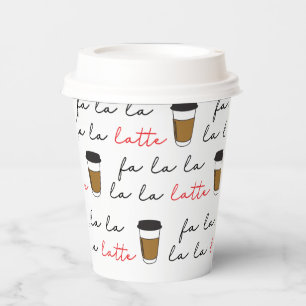 Gobelets En Papier Illustration du café de Noël Fa la la Latte