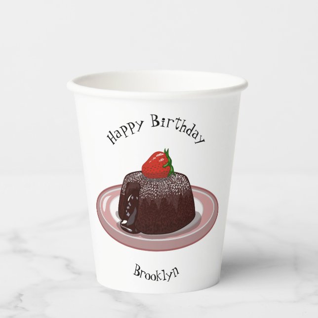 Gobelets En Papier Illustration du gâteau de lave au chocolat (Recto)