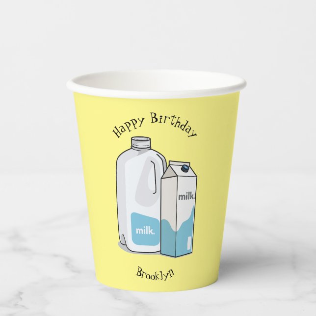 Gobelets En Papier Illustration du lait (Recto)