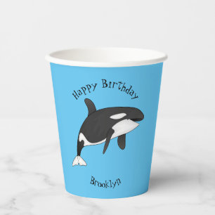 Gobelets En Papier Illustration d'une baleine tueuse