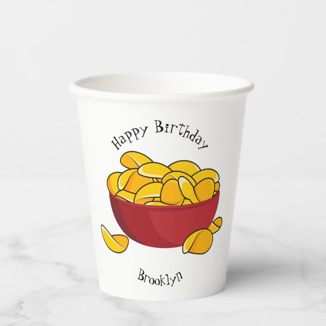 Gobelets En Papier Illustration d'une puce de pomme de terre (Recto)
