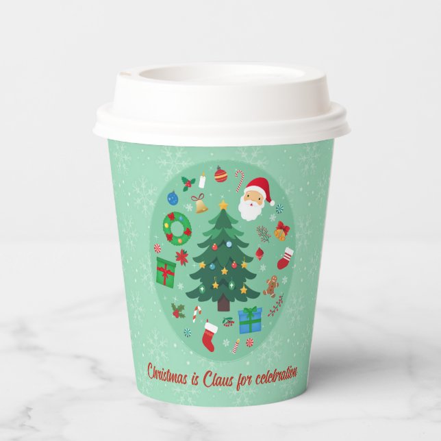 Gobelets En Papier Illustrations de Noël Fête de fin d'année (Verso)
