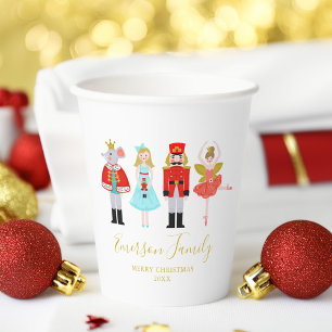 Gobelets En Papier Illustrations des personnages de noisette de Noël