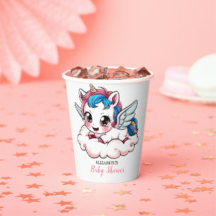Gobelets En Papier Imaginaire Rainbow Unicorn Baby shower