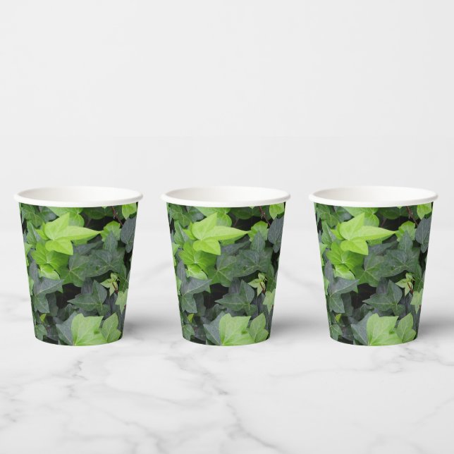 Gobelets En Papier Impression botanique verte Ivy (Multi)