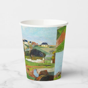 Gobelets En Papier Impression d'art vintage de Gauguin, Paysage au Po