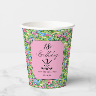 Gobelets En Papier Impression prépa rose vert pour 18 ans