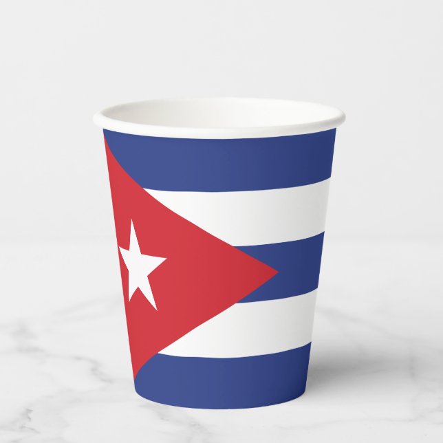 Gobelets En Papier Indicateur Cuba texte personnalisé (Recto)