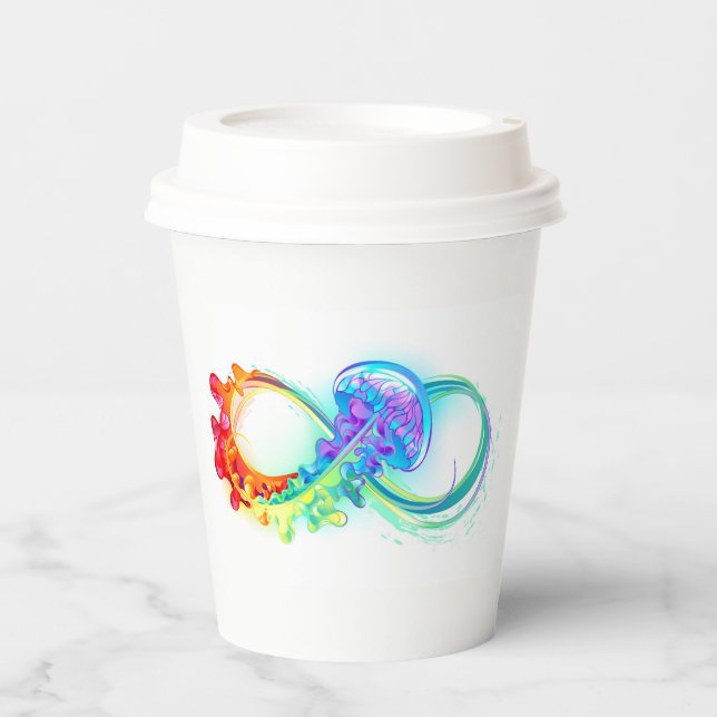 Gobelets En Papier Infinity avec Rainbow Jellyfish (Recto)