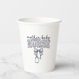 Gobelets En Papier Infirmière Mère Bébé Chemise à nœud floral Design_