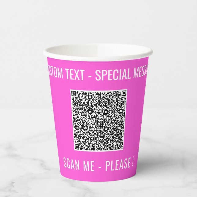Gobelets En Papier Info de numérisation de code QR et tasses de papie (Gauche)