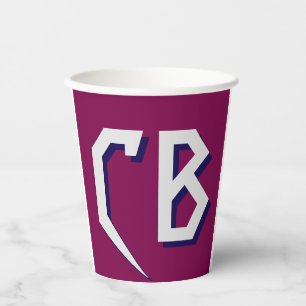 Gobelets En Papier Initiales minimalistes Monogrammes professionnels