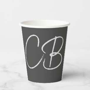 Gobelets En Papier Initiales minimalistes Monogrammes professionnels