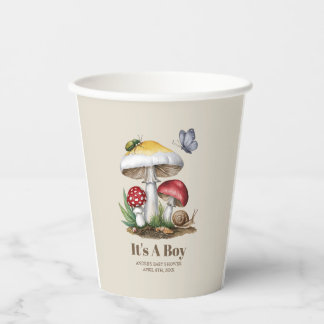 Gobelets En Papier Insectes Champignons Bois Baby shower naturel