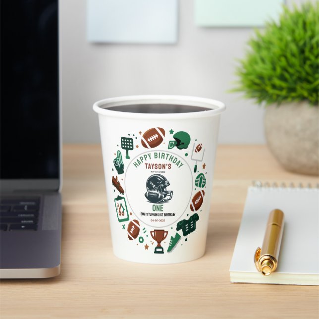Gobelets En Papier It’s Game Time football 1st Birthday – Fun Kids  (Insitu)