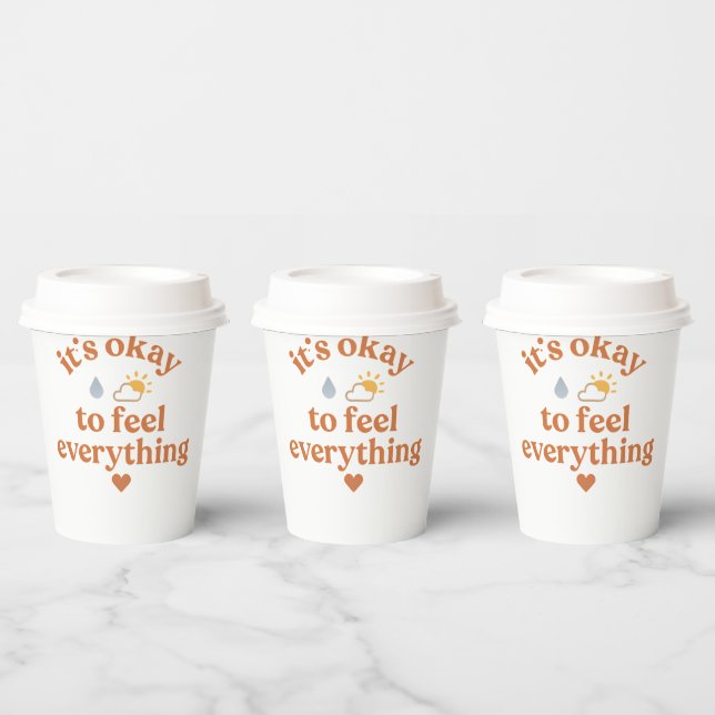 Gobelets En Papier It’s Okay To Feel Everything shirt Mental Health  (Multi)