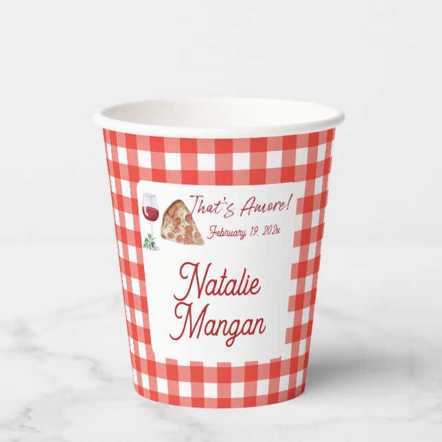 Gobelets En Papier Italian Style Amore 2 Réception de Mariage (Recto)