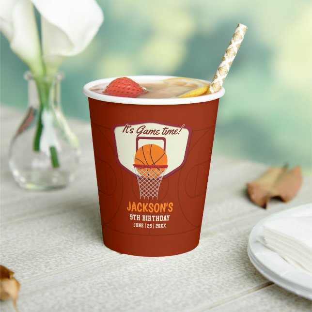 Gobelets En Papier It's Game time! Fun Basketball theme Birthday Kids (Insitu)