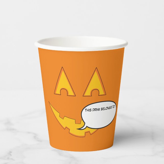 Gobelets En Papier Jack-O-Lantern  (Recto)