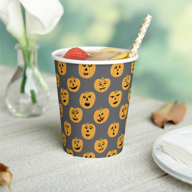 Gobelets En Papier Jack-O-Lanterns CITROUILLE d'Halloween (Insitu)