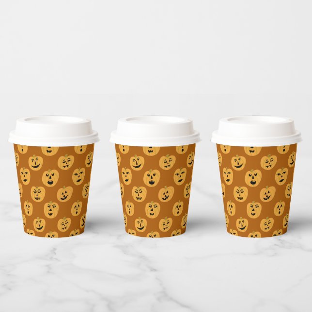 Gobelets En Papier Jack-O-Lanterns CITROUILLE d'Halloween (Multi)