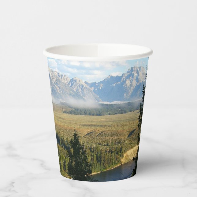 Gobelets En Papier Jackson Hole Mountains et River (Gauche)