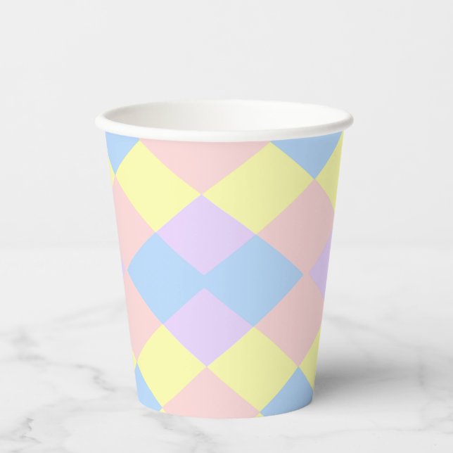 Gobelets En Papier Jacquard aux couleurs Pastel Spring (Recto)