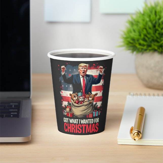 Gobelets En Papier J'Ai Ce Que Je Voulais Pour Noël Trump Père Noël (Insitu)