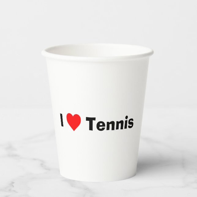 Gobelets En Papier J'aime le tennis (Recto)