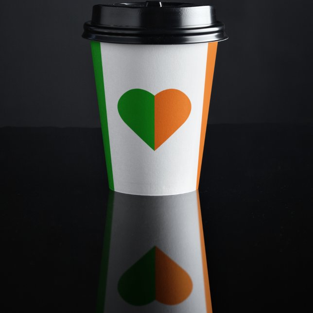 Gobelets En Papier J'aime l'Irlande  (irish festival art kids,adult party stationery, birthday party use and throw paper cups)