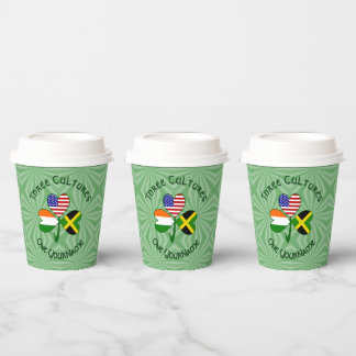 Gobelets En Papier Jamaican Irish American Shamrock Personalized Text