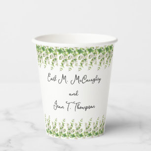 Gobelets En Papier Jardin de mariage champêtre printanier coloré avec
