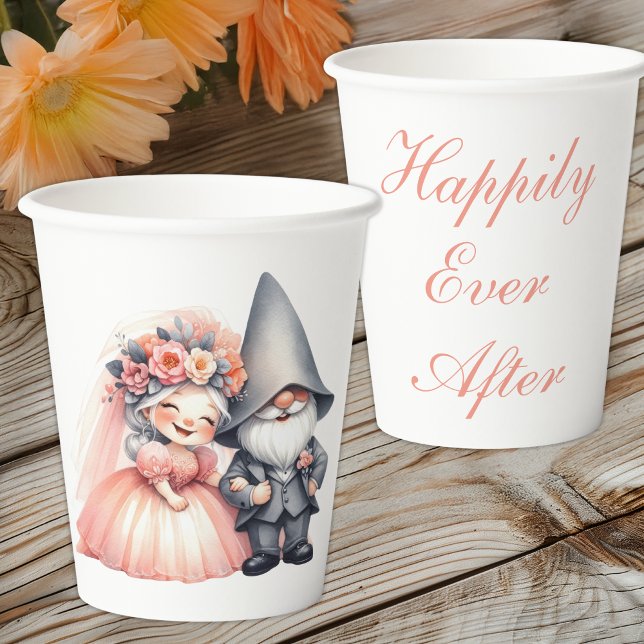 Gobelets En Papier Jardin de Whimsical Gnome Rustique Mariage de cont (Créateur téléchargé)