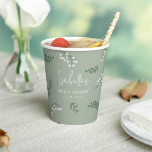 Gobelets En Papier Jardin Élégant de Muguet Salle de Fête de Mariée