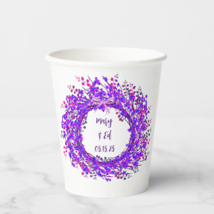 Gobelets En Papier Jardins Délices : Fête de Couronnes Florales Viole