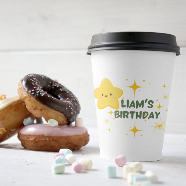 Gobelets En Papier Jaune étoile joueuse Kids party tasse de papier (Créateur téléchargé)