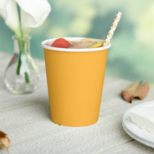 Gobelets En Papier Jaune Mangue Moderne Uni (Insitu)