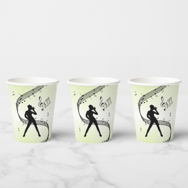 Gobelets En Papier Jazz Dance Green Music Tasses Papier (Multi)