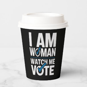 Gobelets En Papier Je Suis Femme Regardez Moi Voter Vintage