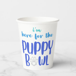 Gobelets En Papier Je suis ici pour le bol de chiot drôle mignon Amou