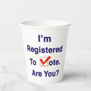 Gobelets En Papier Je suis inscrit au vote 2024