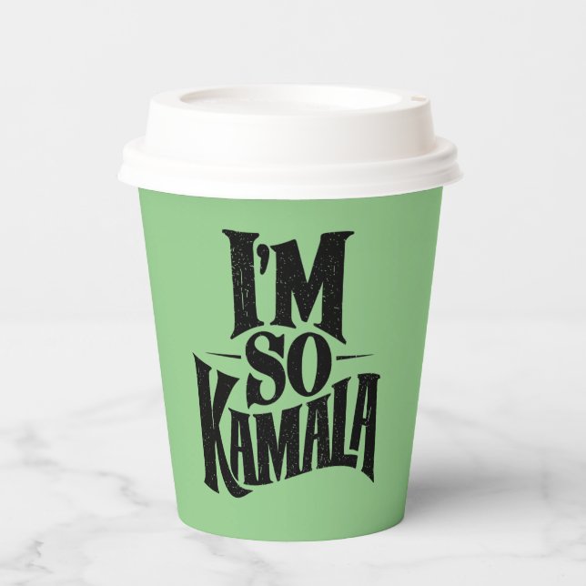 Gobelets En Papier Je suis si Kamala Brat Green Meme (Recto)