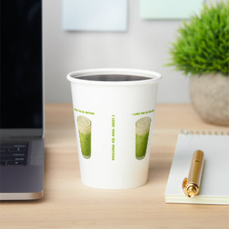 GOBELETS EN PAPIER JE T'AIME TELLEMENT MATCHA, MATCHA VERT THÉ AMOUR