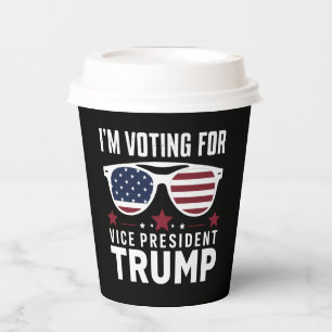 Gobelets En Papier Je vote pour le vice-président Trump Élection 2024