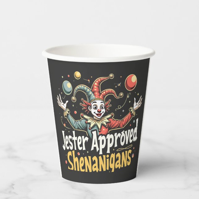 Gobelets En Papier Jester Approuvé Shenanigans Circus Clown (Recto)