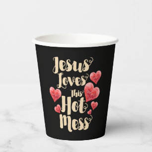 Gobelets En Papier Jésus Aime Ce Mess Chaud Dit :